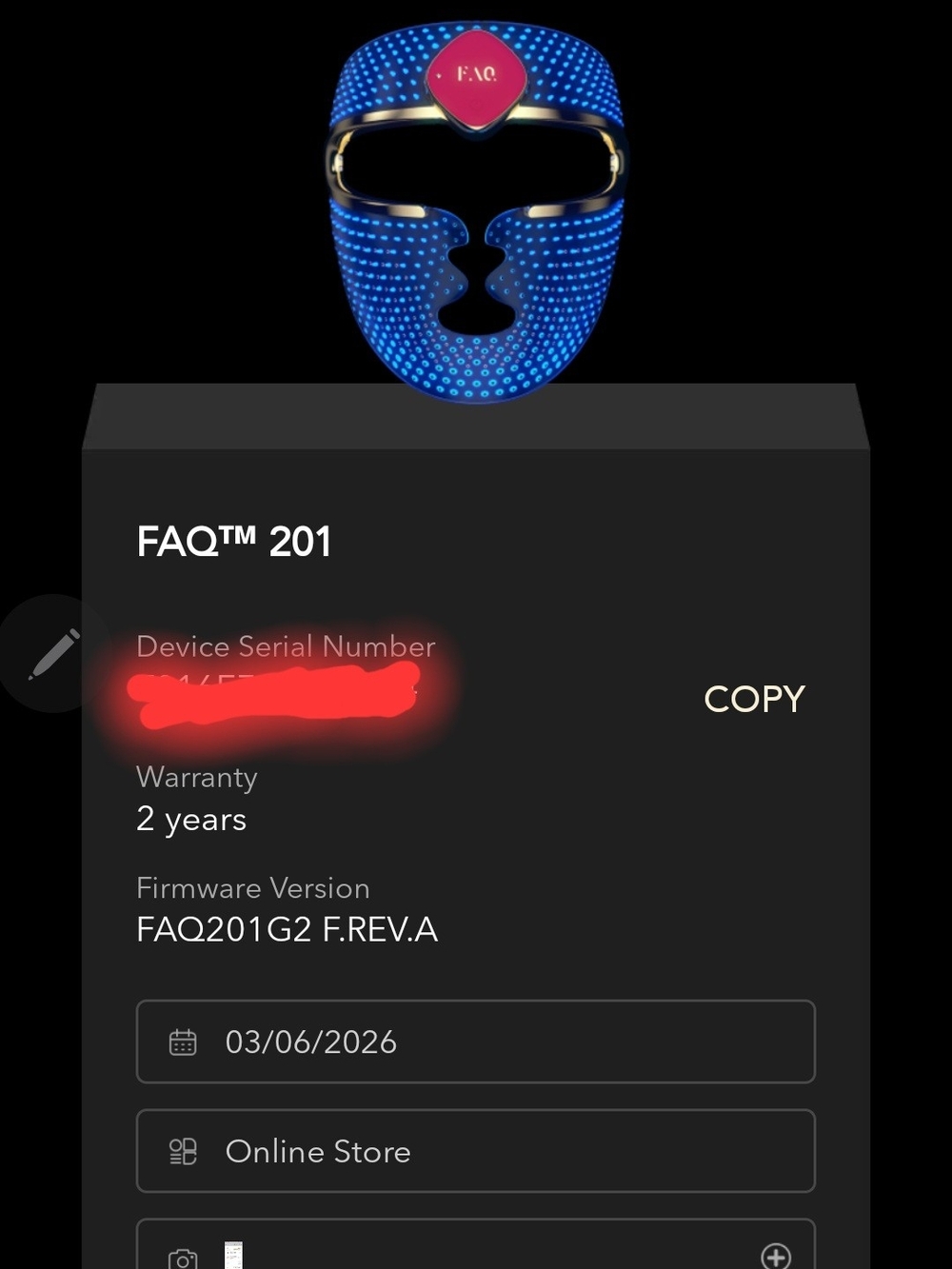 $499 FOREO FAQ 201 Silicone LED Face Mask - Picture 5 of 7